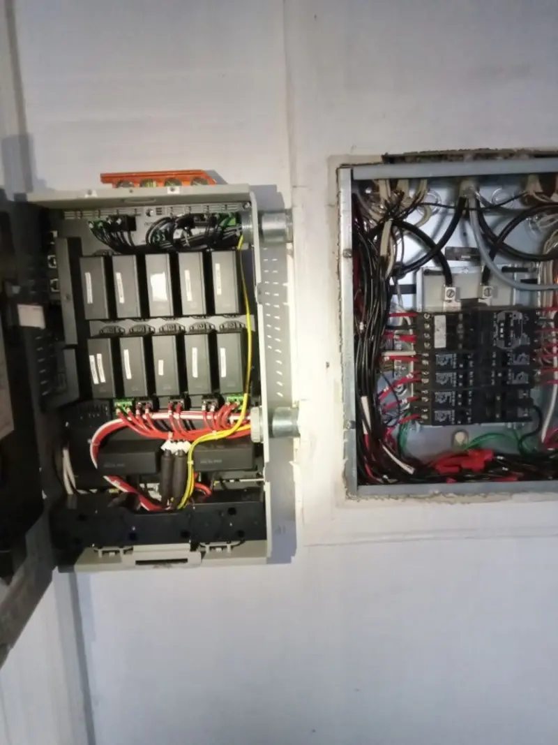 Electrical panel upgrade completed for Security Camera Wiring in Hadley